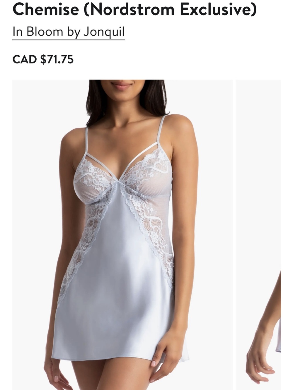 In Bloom by Jonquil Light Blue Lace-Trim Chemise